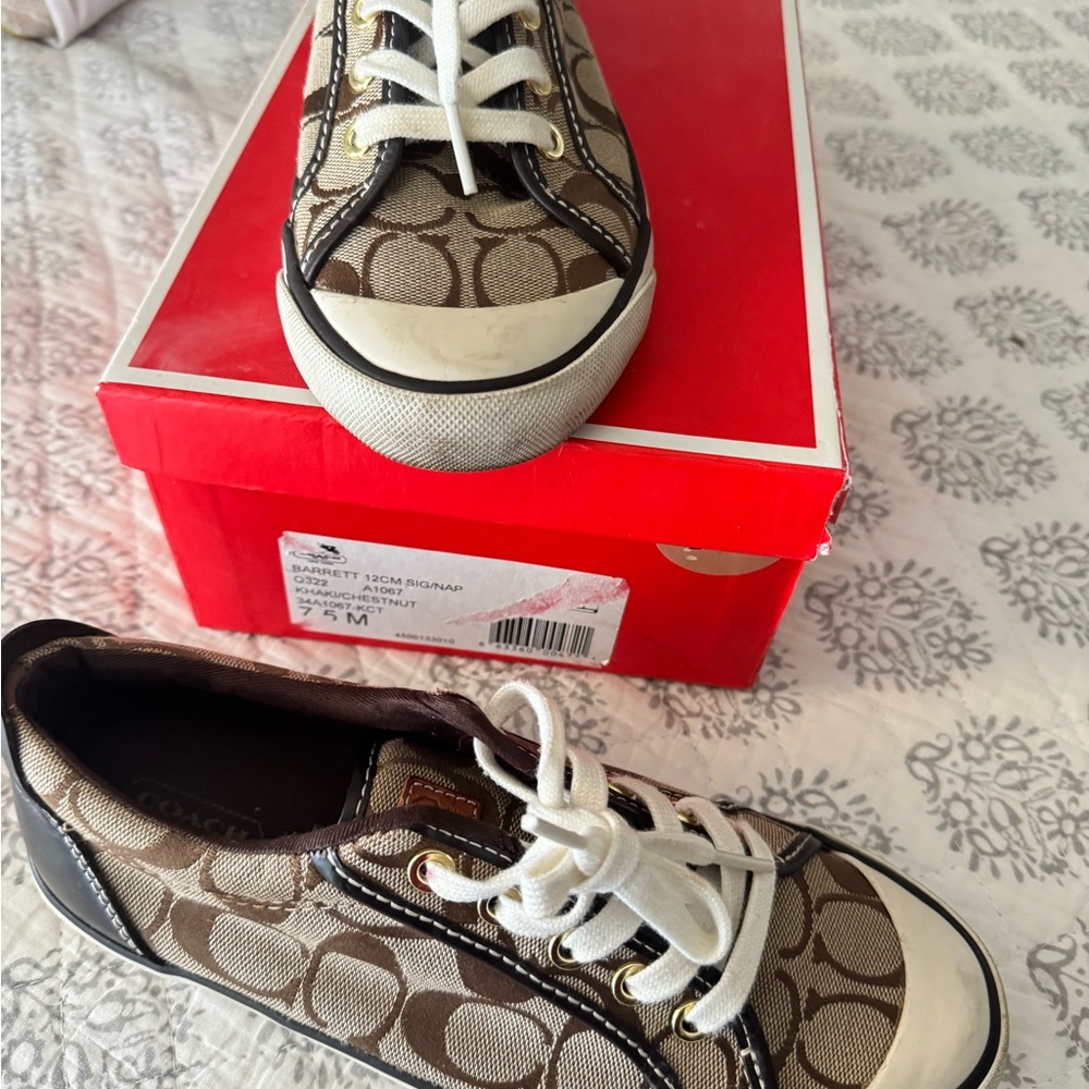 Coach Kids Sneakers in Black and Tan